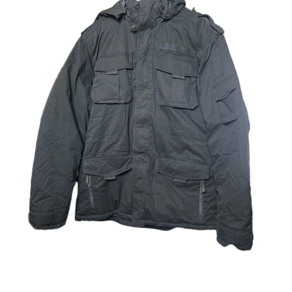 Eddie Bauer Men's XLT Goose Down Hooded Parka Jacket Gray Tall Winter Coat
